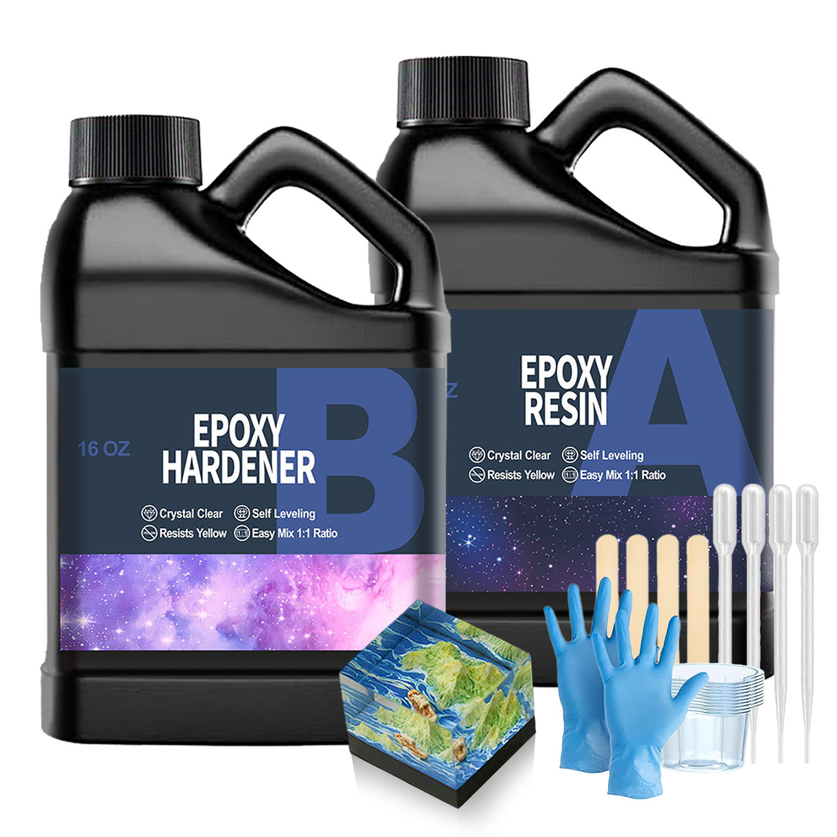 Resin Casting Mold - 32OZ Klares Epoxidharz-Set, Nicht-Vergilbend, Blasenfreie Formel
