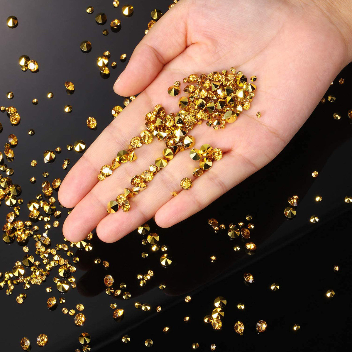 Art Craft House Making - 1000 Stück goldene spitze Strasssteine, 3mm