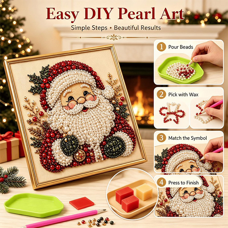 Art Craft For Christmas - Weihnachts-Perlen-Diamantmalerei-Set 5D Diamantkunst für Anfänger DIY