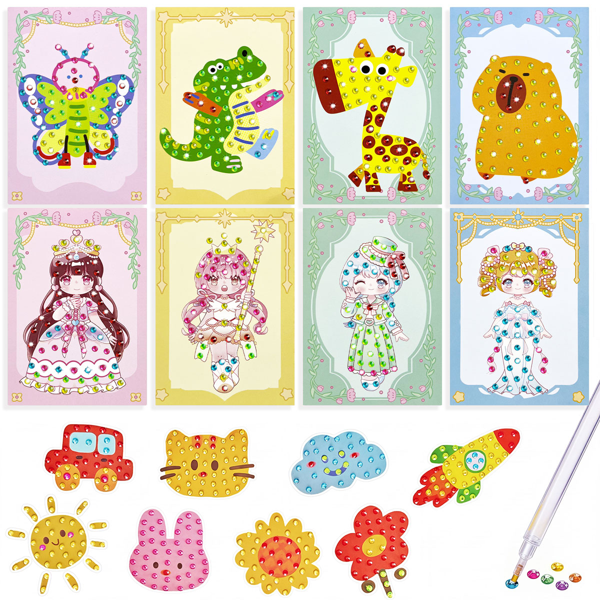 Art And Craft With Paint - 16-teiliges Edelstein-Set, DIY-Kunst- und Bastelsets, einfache