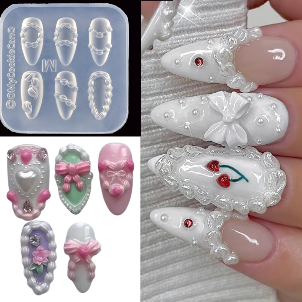 Art Craft Template - 1pc 3D Französisch Creme Nail art