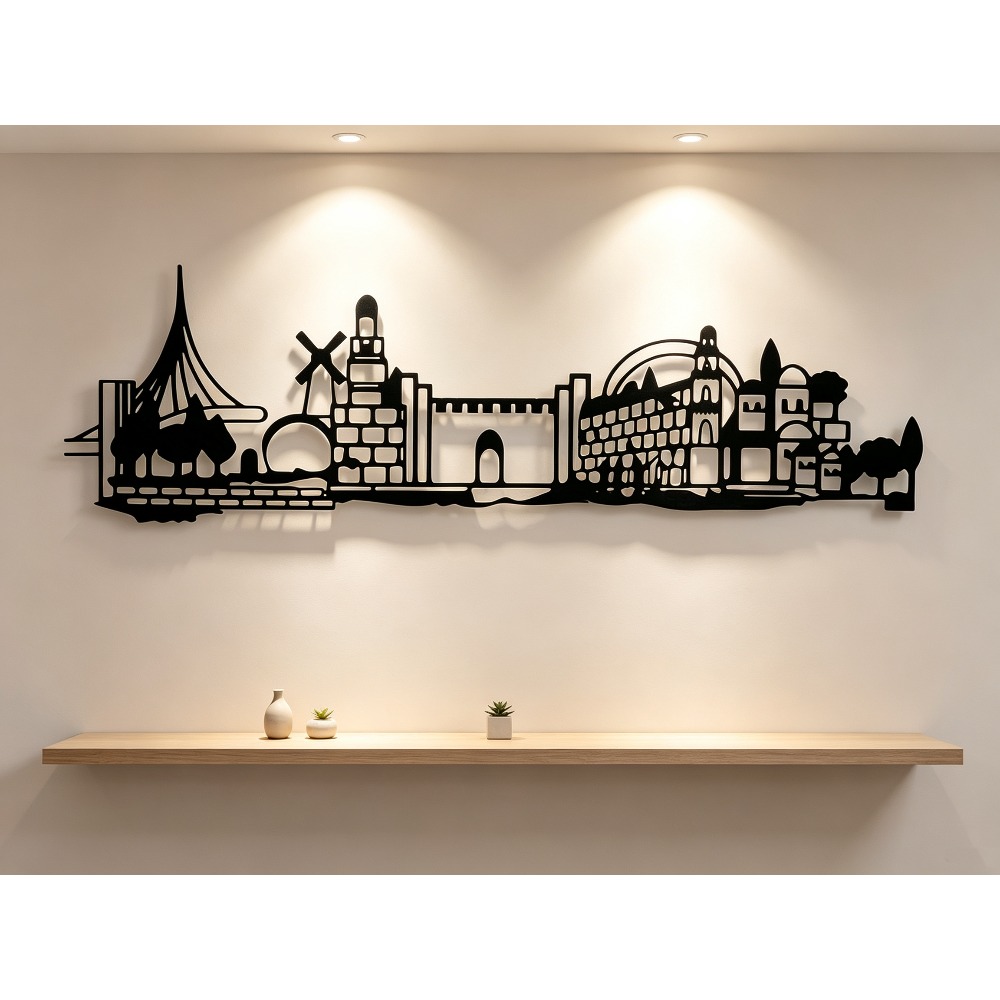 Art & Craft Paper For Kids - CIFBUY Metall-Wandkunst, Jerusalem Skyline Dekoration, Vintage