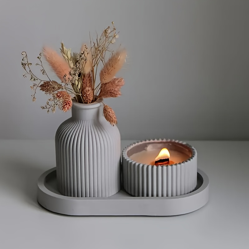 Art Craft Vase - 4 Stück Silikonformen, ovale Tablettform, Vasenform,