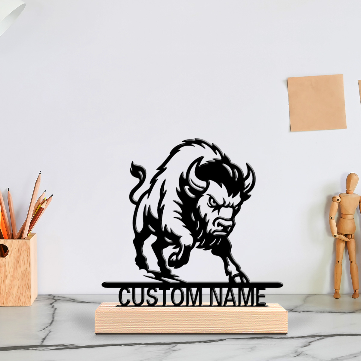 Art Y Craft - 1 Stück Minimalistische Löwen-Metallstatue mit Anpassbarem