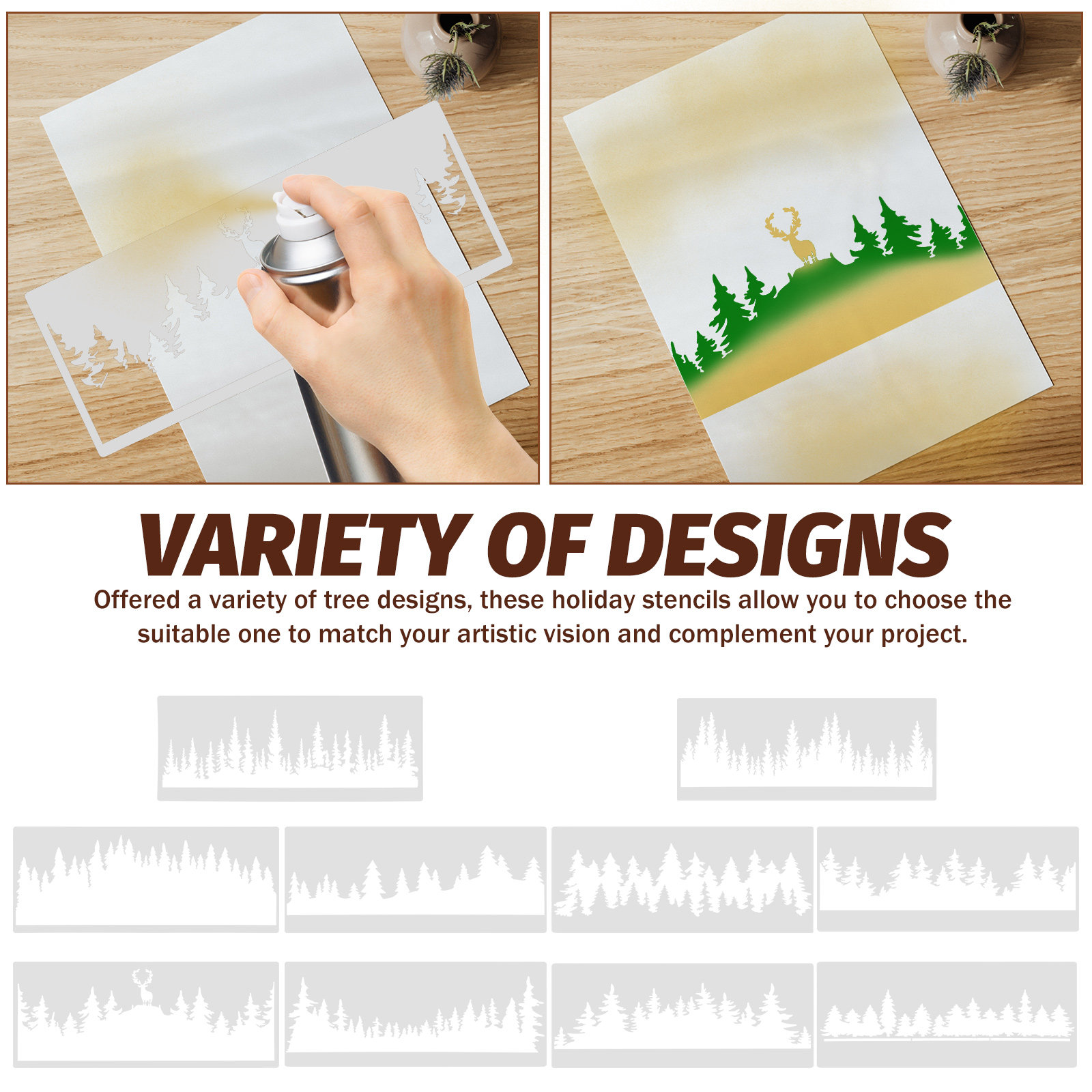 10 Stück Baum-Schablonen, Malv – Art Craft Template Bewertung und Preis