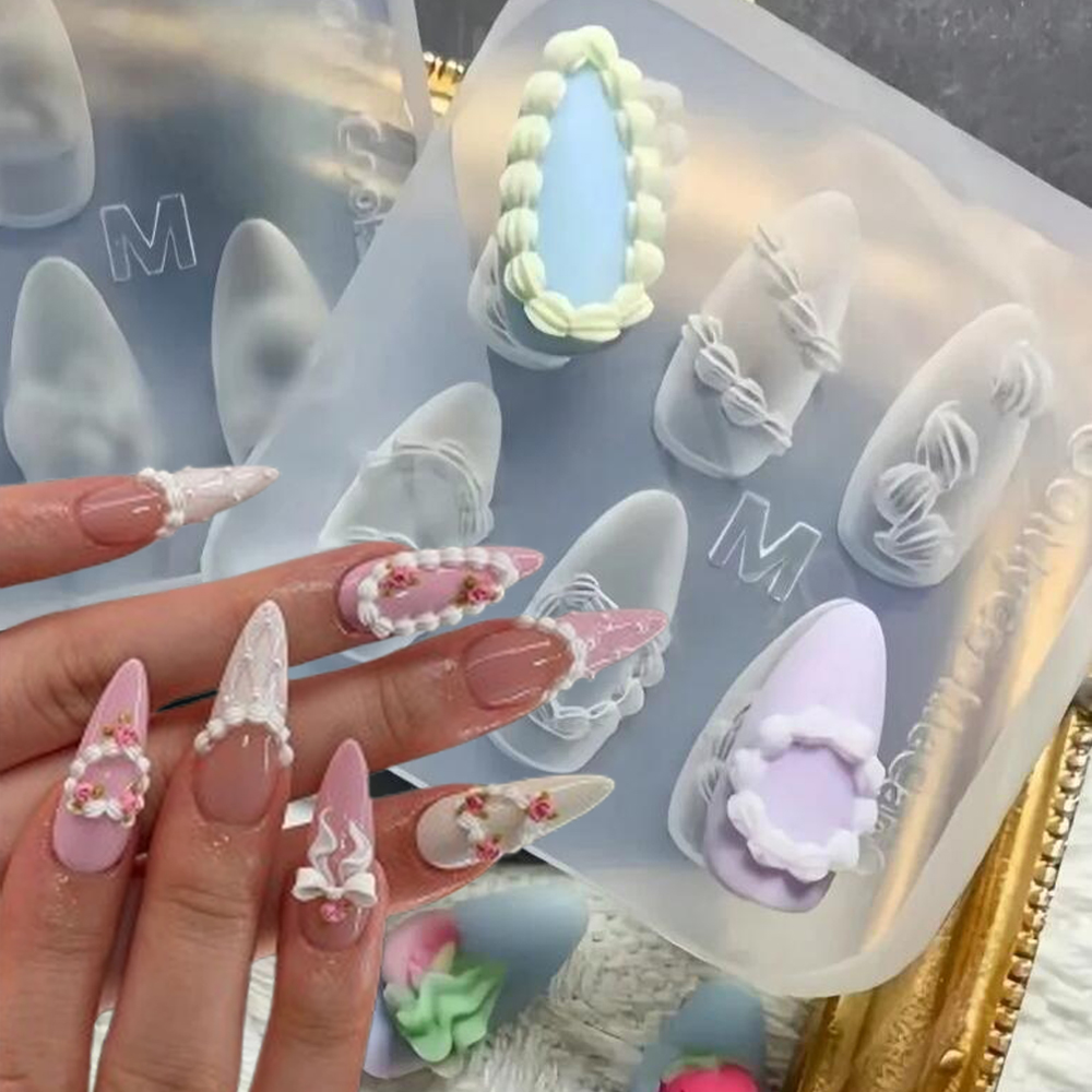 1pc 3D Französisch Creme Nail  – Art Craft Template Bewertung und Preis
