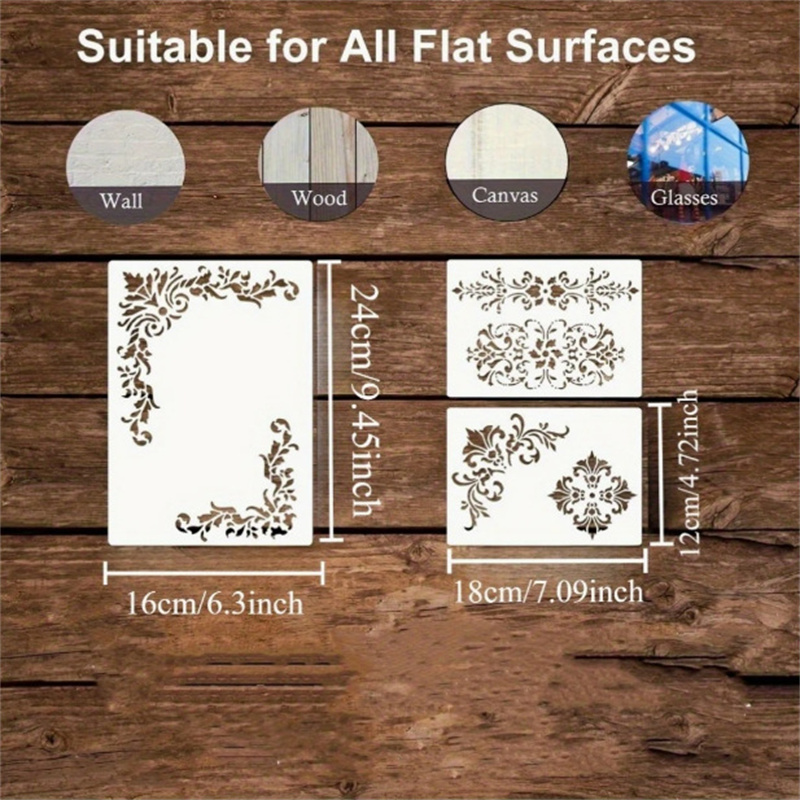 6 Stück florale Eckschablonen  – Art Craft Template Bewertung und Preis