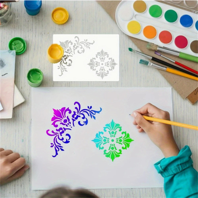 6 Stück florale Eckschablonen  – Art Craft Template Bewertung und Preis
