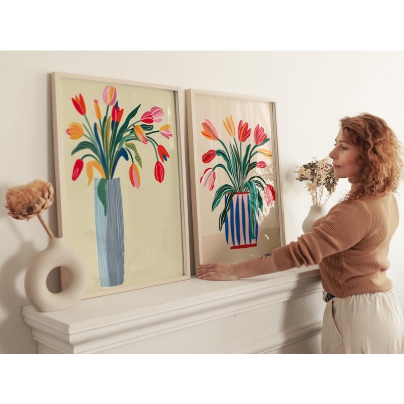 2 Stück Tulpenblumen-Leinwand- – Art Craft Vase Bewertung und Preis